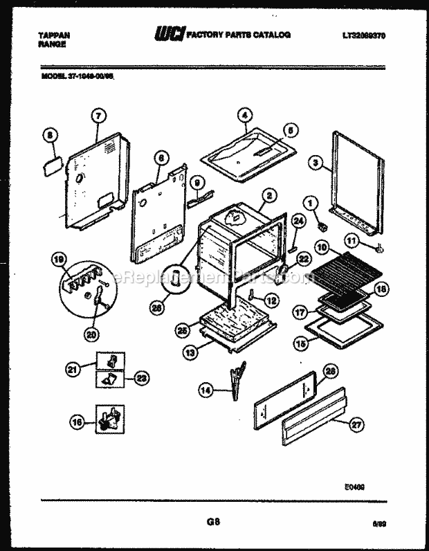 Tappan 37-1048-23-05 Electric Range - Electric - Lt32089370 Body Parts Diagram