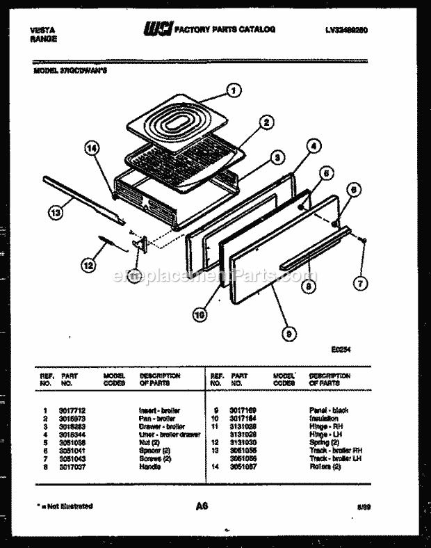 Tappan 37IGCDWAN5 Gas Range - Gas - Lv32489260 Broiler Drawer Parts Diagram