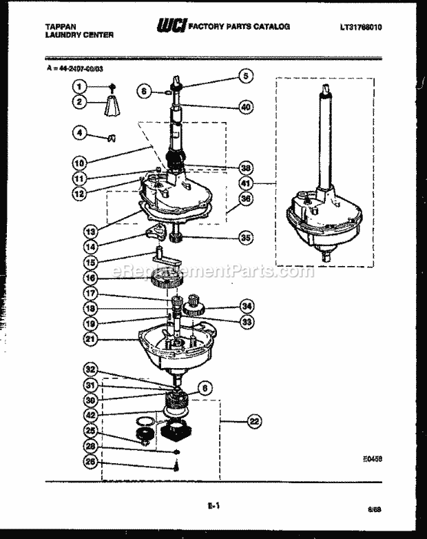 Tappan 44-2407-00-03 Laundry Center - Lt31788010 Transmission Parts Diagram