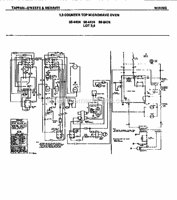Tappan 56-4204-10-03 Table Top Microwave Oven Page S Diagram