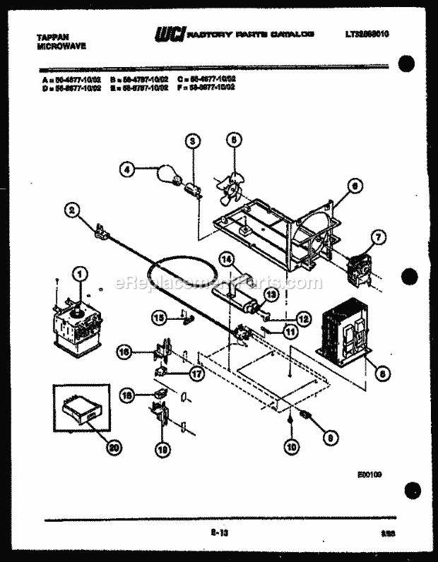 Tappan 56-4877-10-02 Table Top Microwave Power Control Diagram