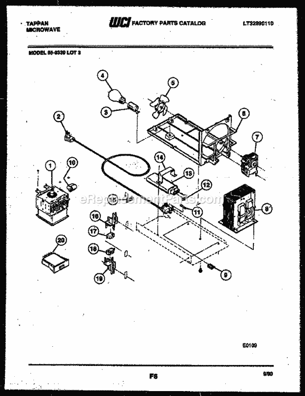 Tappan 56-9339-10-03 Table Top Microwave Power Control Diagram