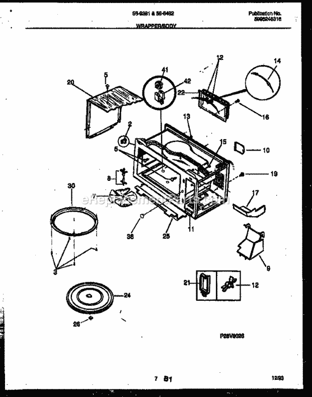 Tappan 56-9381-10-04 Table Top .8 Microwave Oven Wrapper and Body Parts Diagram