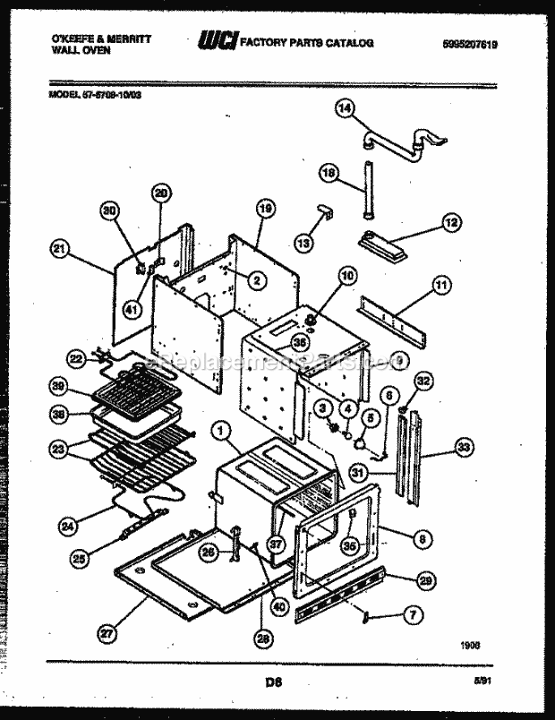Tappan 57-6709-00-03 Wall Oven Microwave Combo, Electric Wall Oven - 5995207619 Lower Body Parts Diagram