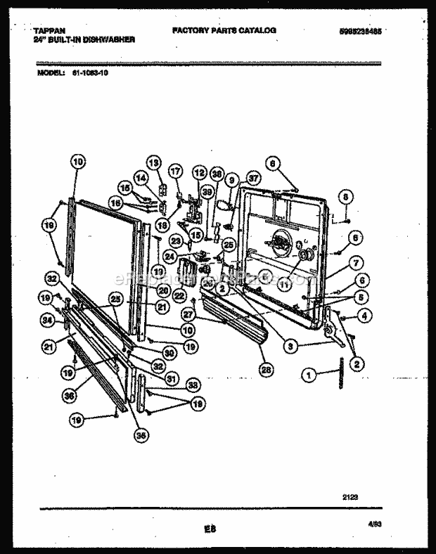 Tappan 61-1083-10-00 Dishwasher - 24