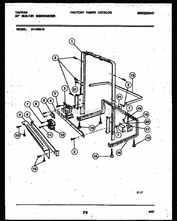 Tappan 61-1092-10-00 Dishwasher - 24