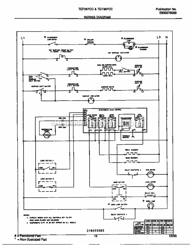 Tappan TEF387CCSB Electric Electric Range - 5995276580 Page G Diagram