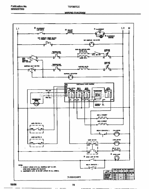 Tappan TEF387CCSC Electric Tappan Electric Range - 5995287553 Page F Diagram