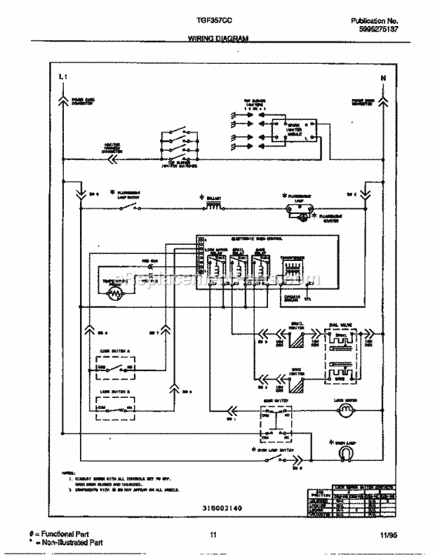 Tappan TGF357CCTB Freestanding, Gas Tappan Gas Range - 5995275137 Page G Diagram