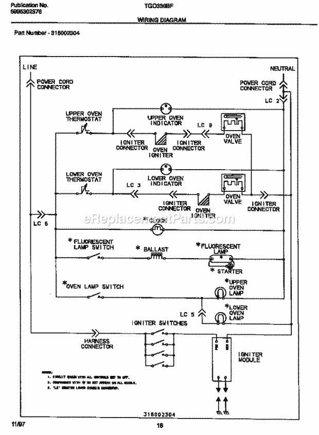 Tappan TGO336BFW1 Gas Tappan Gas Range - 5995302576 Page J Diagram