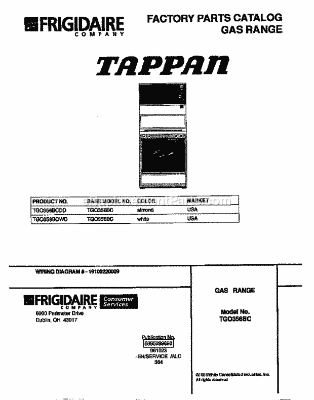 Tappan TGO356BCWD Gas Tappan Gas Range - 5995289690 Page C Diagram