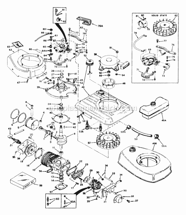 Tecumseh AV600-643-19 2 Cycle Vertical Engine Engine Parts List Diagram