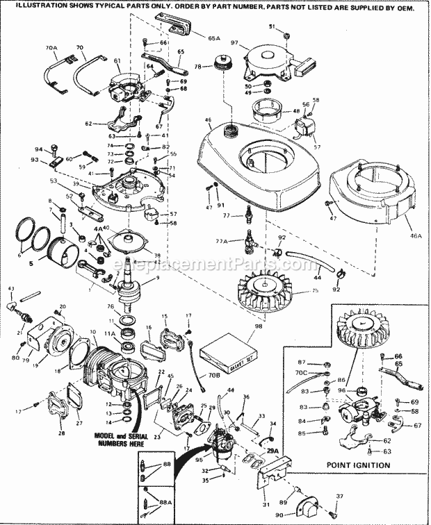 Tecumseh AV817-640-19 2 Cycle Vertical Engine Engine Parts List Diagram