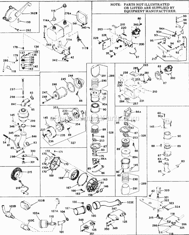 Tecumseh H40-55133G 4 Cycle Horizontal Engine Engine Parts List #2 Diagram