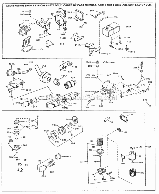 Tecumseh H50-65369L 4 Cycle Horizontal Engine Engine Parts List #2 Diagram
