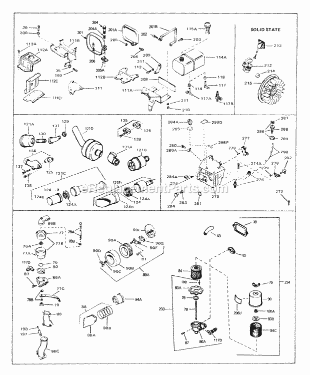 Tecumseh H50-65426K 4 Cycle Horizontal Engine Engine Parts List #2 Diagram