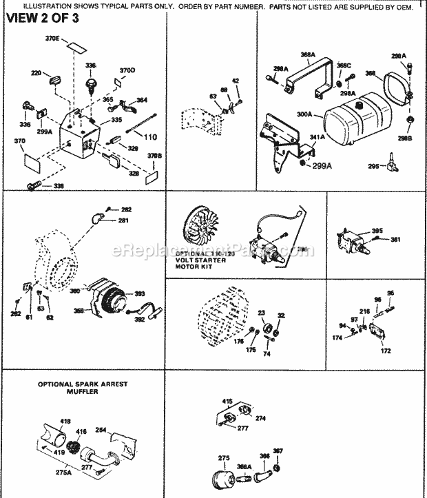 Tecumseh H60-75506S 4 Cycle Horizontal Engine Engine Parts List #2 Diagram