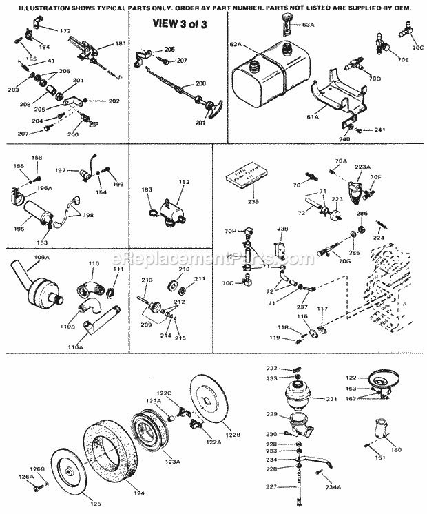 Tecumseh HH100-115019D 4 Cycle Horizontal Engine Engine Parts List #3 Diagram