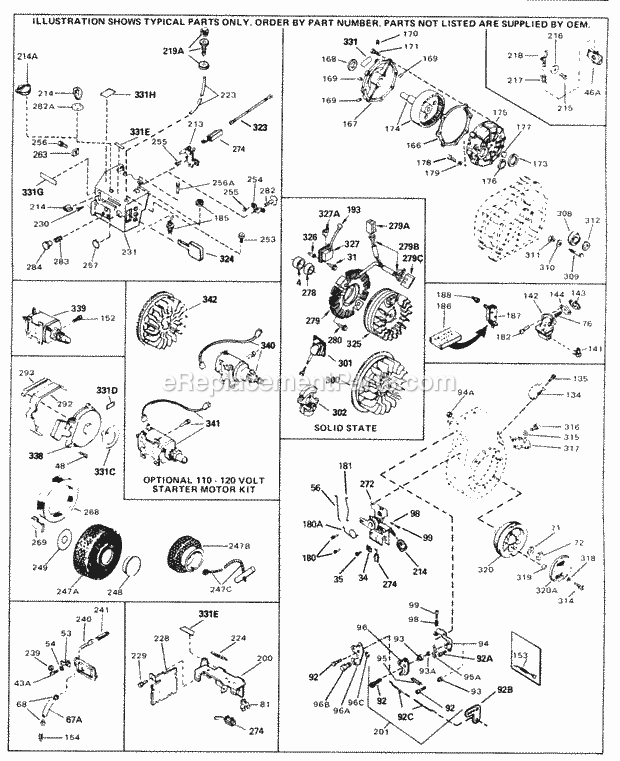 Tecumseh HH70-140000C 4 Cycle Horizontal Engine Engine Parts List #2 Diagram