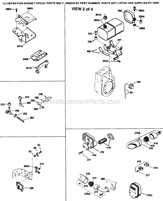 Tecumseh HM100-159051A 4 Cycle Horizontal Engine Engine Parts List #2 Diagram