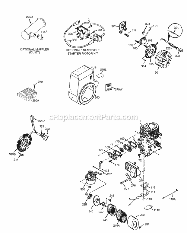 Tecumseh HM100-159403P 4 Cycle Horizontal Engine Engine Parts List #Hm1003c Diagram