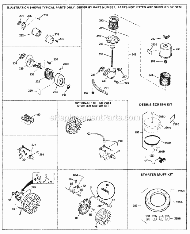 Tecumseh HM70-132007A 4 Cycle Horizontal Engine Engine Parts List #3 Diagram