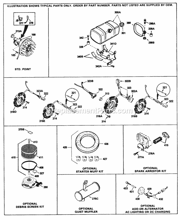 Tecumseh HM80-155404L 4 Cycle Horizontal Engine Engine Parts List #4 Diagram