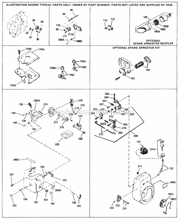 Tecumseh HMXL70-132504B 4 Cycle Horizontal Engine Engine Parts List #2 Diagram