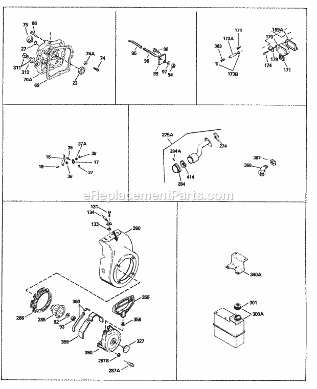 Tecumseh HS40-55591K 4 Cycle Horizontal Engine Engine Parts List #2 Diagram