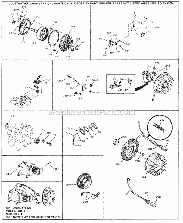 Tecumseh HS50-67198D 4 Cycle Horizontal Engine Engine Parts List #3 Diagram