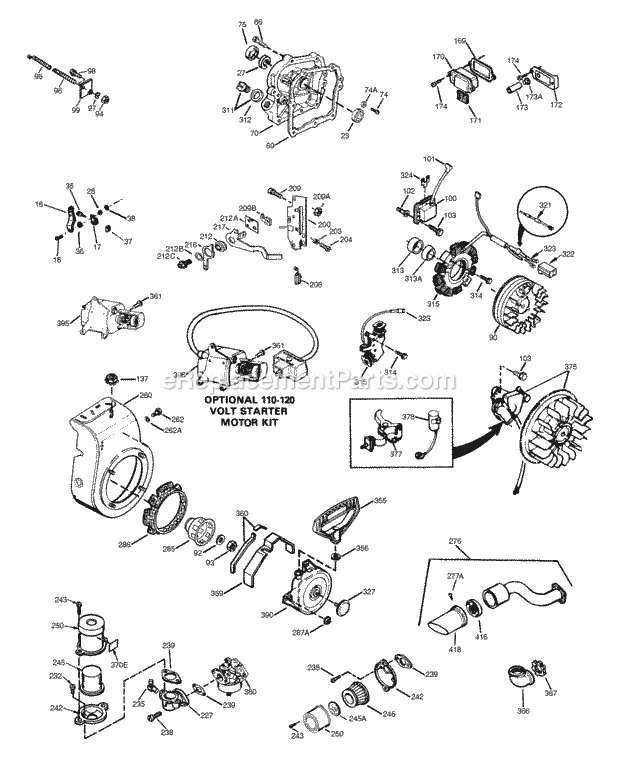 Tecumseh HS50-67292J 4 Cycle Horizontal Engine Engine Parts List #2 Diagram