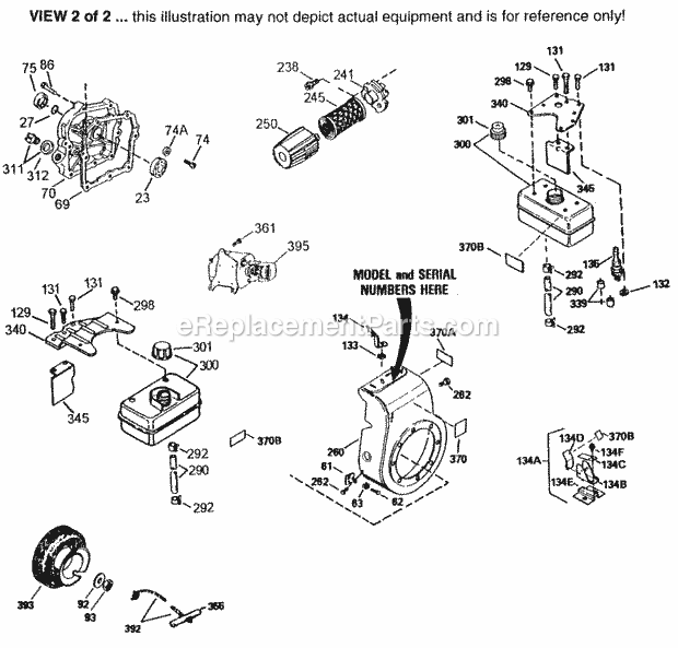 Tecumseh HS50-67299L 4 Cycle Horizontal Engine Engine Parts List #2 Diagram