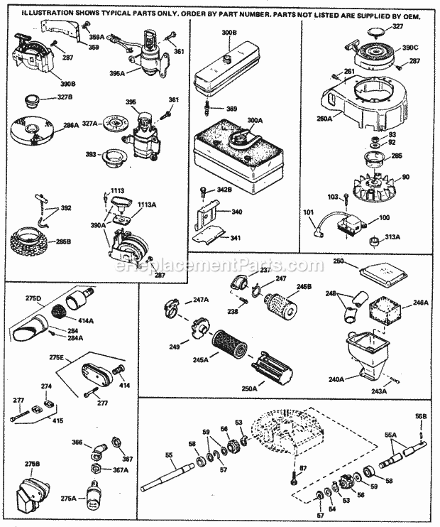 Tecumseh LAV50-62071D 4 Cycle Vertical Engine Engine Parts List #2 Diagram
