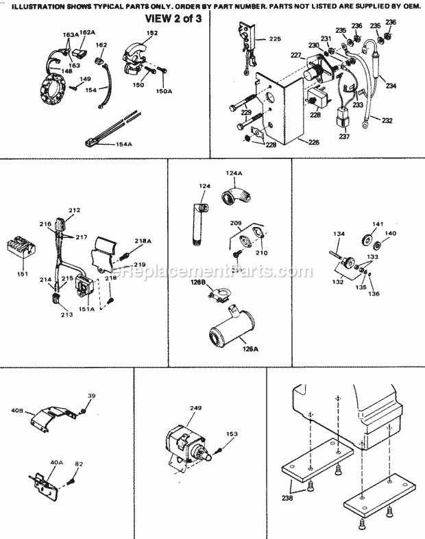 Tecumseh OH140-160009B 4 Cycle Horizontal Engine Engine Parts List #2 Diagram