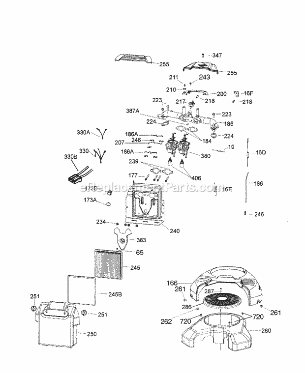 Tecumseh OV691EP-600501A 4 Cycle Vertical Engine Engine Parts List #2 Diagram