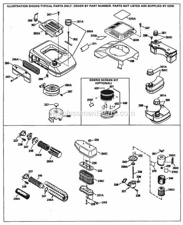 Tecumseh OVRM40-42616B 4 Cycle Vertical Engine Engine Parts List #2 Diagram