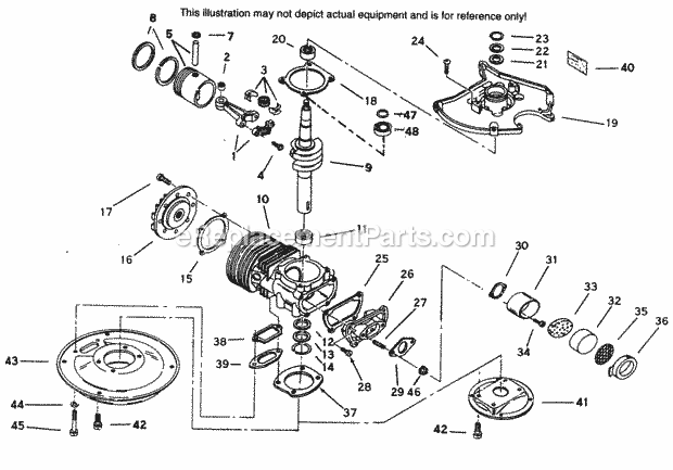 Tecumseh SBV-710393 2 Cycle Short Block Engine Engine Parts List Diagram