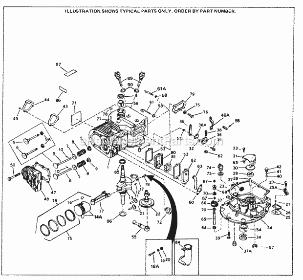 Tecumseh SBV-SBV-167C 4 Cycle Short Block Engine Engine Parts List Diagram