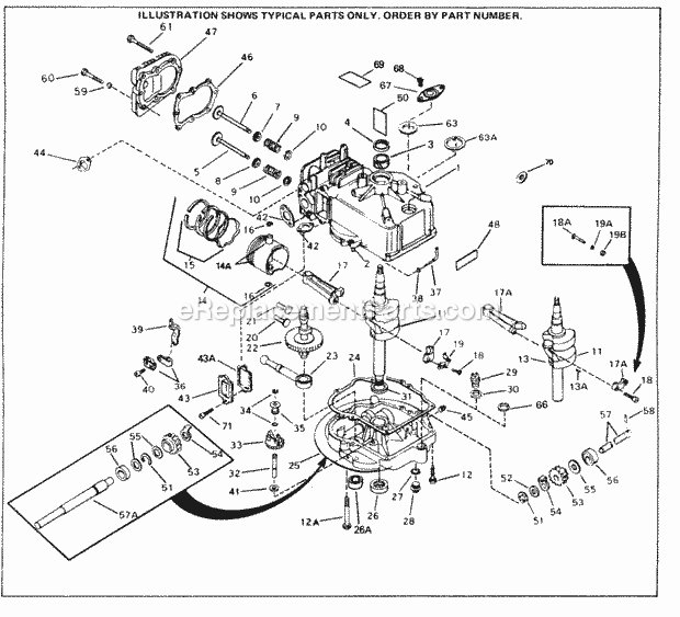 Tecumseh SBV-SBV-324B 4 Cycle Short Block Engine Engine Parts List Diagram