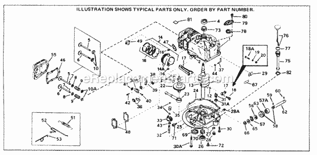 Tecumseh SBV-SBV-327A 4 Cycle Short Block Engine Engine Parts List Diagram