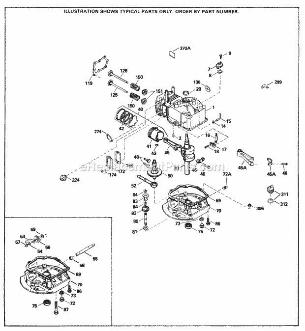 Tecumseh SBV-SBV-50556 4 Cycle Short Block Engine Engine Parts List Diagram