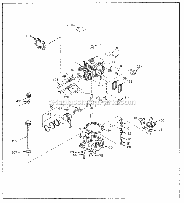 Tecumseh SBV-SBV-52315 4 Cycle Short Block Engine Engine Parts List Diagram