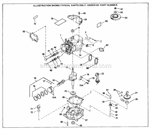 Tecumseh SBV-SBV-550A 4 Cycle Short Block Engine Engine Parts List Diagram