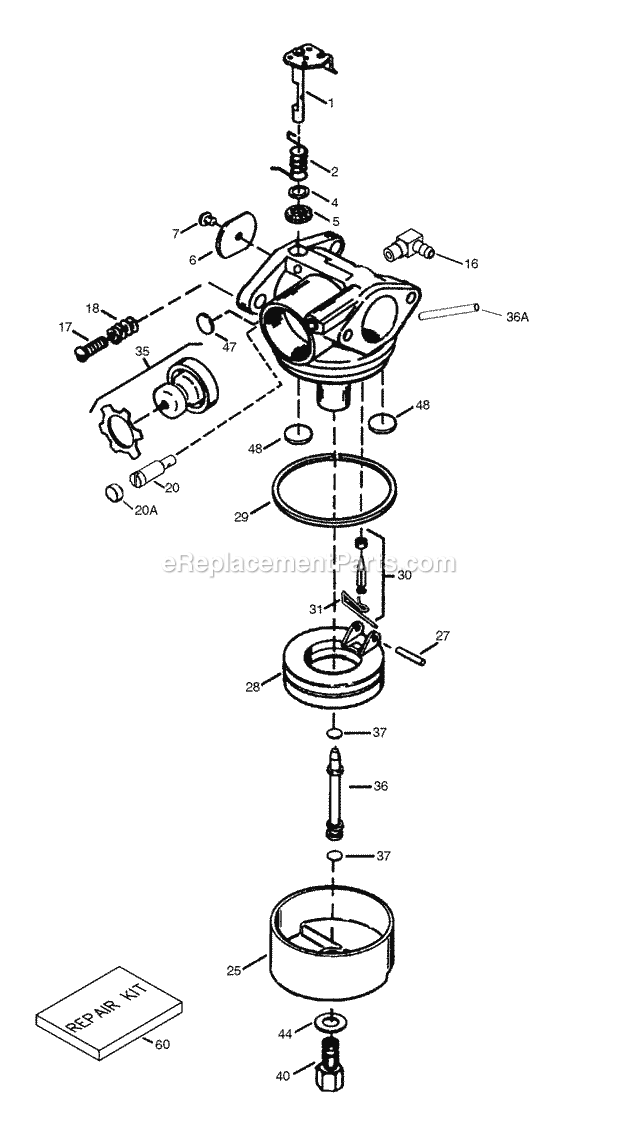 Tecumseh TEC-640283 Carburetor Part Carburetor Diagram