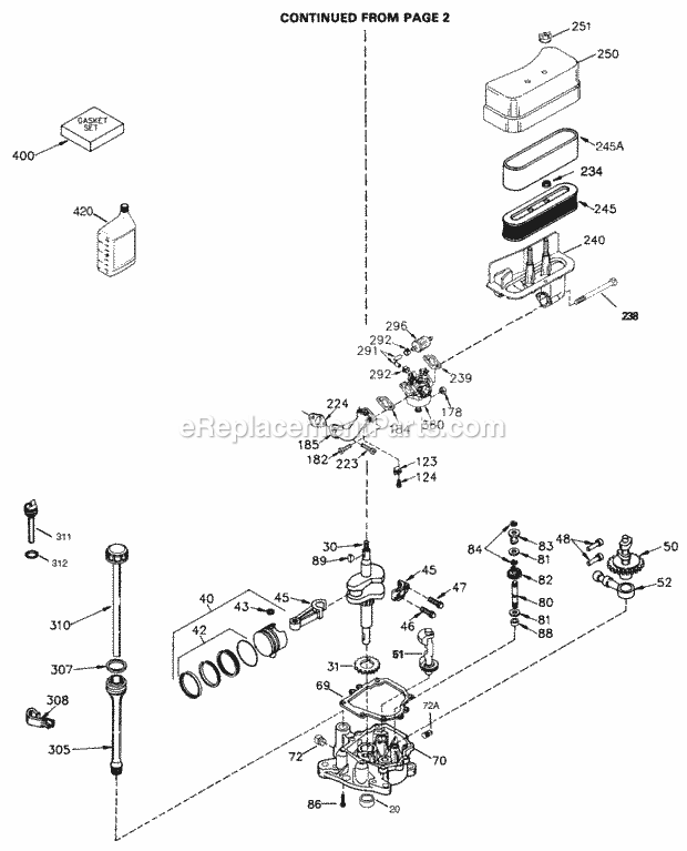 Tecumseh TVM220-150903B 4 Cycle Vertical Engine Engine Parts List #2 Diagram