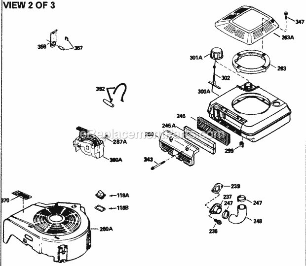 Tecumseh TVS100-44007 4 Cycle Vertical Engine Engine Parts List #2 Diagram