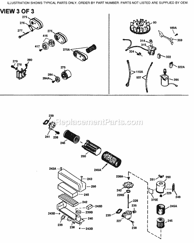 Tecumseh TVS115-56057D 4 Cycle Vertical Engine Engine Parts List #3 Diagram