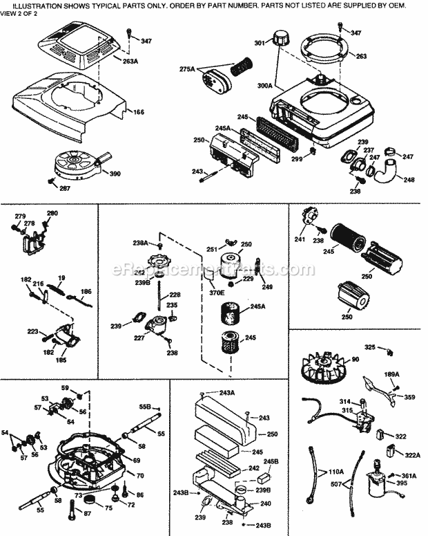 Tecumseh TVS115-57804C 4 Cycle Vertical Engine Engine Parts List #2 Diagram