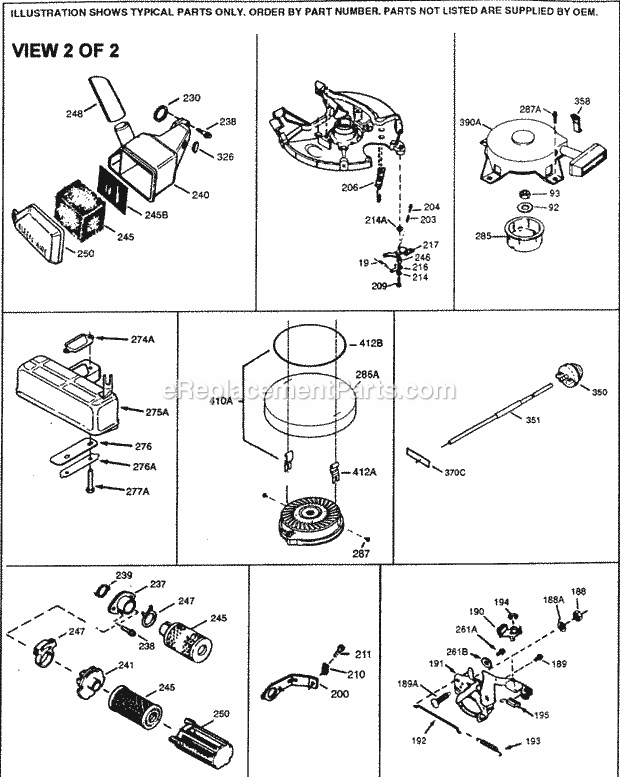 Tecumseh TVS600-661083U 2 Cycle Vertical Engine Engine Parts List #2 Diagram