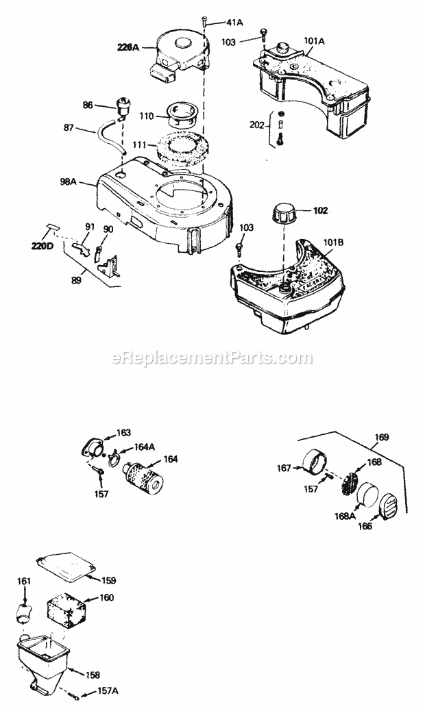 Tecumseh TVS75-33000 4 Cycle Vertical Engine Engine Parts List #2 Diagram